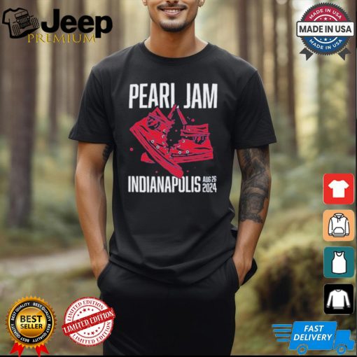 Official Pearl Jam Indianapolis Indiana Event Tee At Ruoff Music Center On August 26th 2024 Sneaker Artwork Two Sides Unisex T Shirt