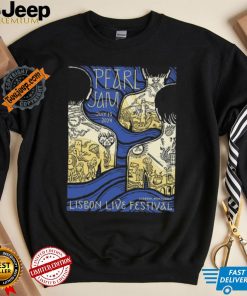 Official Pearl Jam Lisbon,Portugal Lisbon Live Festival July 13 2024 Poster shirt