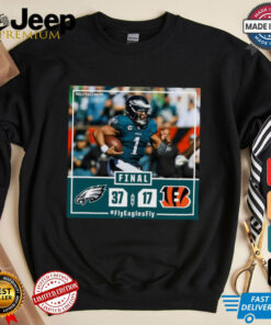 Official Philadelphia Eagles Win 37 17 Cincinnati Bengals NFL Finals Score Shirt