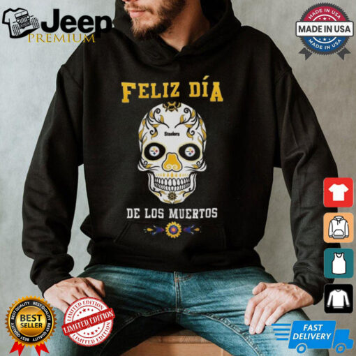 Official Pittsburgh Steelers Football Feliz Dia De Los Muertos Skull 2024 Shirt