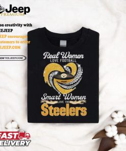 Official Pittsburgh Steelers Real Women Love Football Smart Women Love Steelers Diamond Heart 2024 Shirt