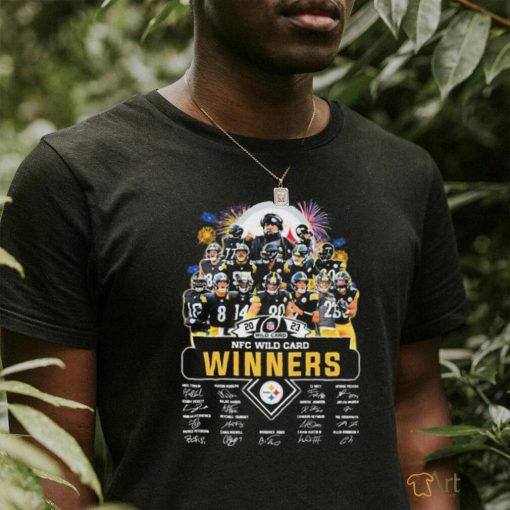Official Pittsburgh Steelers Team 2023 2024 NFC Wild Card Winners Signatures Shirt