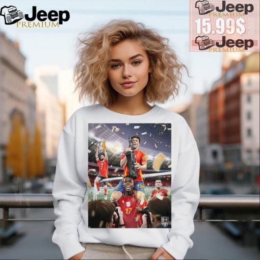 Official Poster Bleacher Report Football Spain Win Euro 2024 t shirt