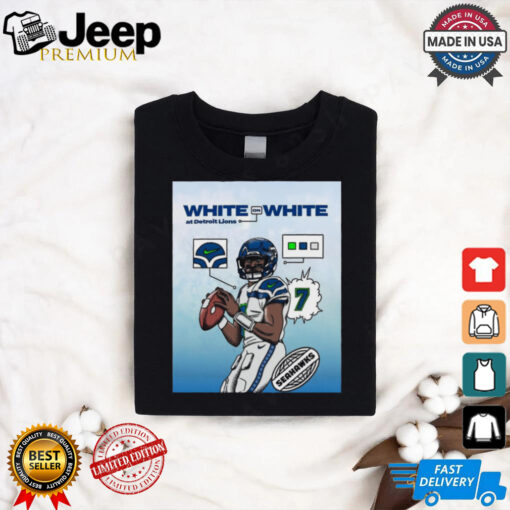 Official Poster The Monday Night Football Seattle Seahawks White On White At Detroit Lions t shirt