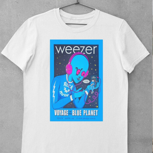 Official Poster Weezer On Oct 4 2024 Climate Pledge Arena Seattle Wa t shirt