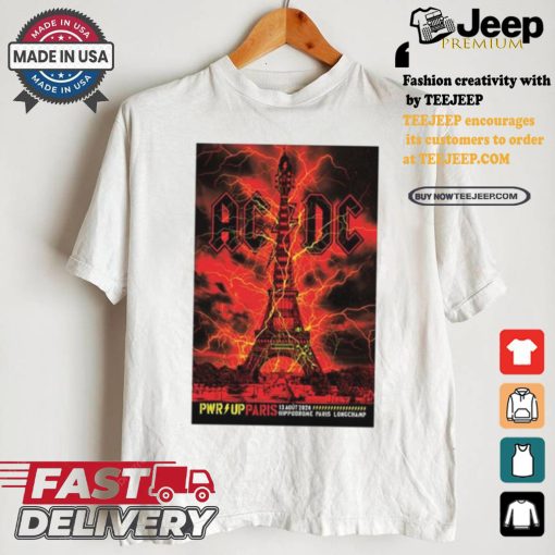 Official Poster ac Dc at hippodrome paris longchamp in paris france on august 13 2024 shirt