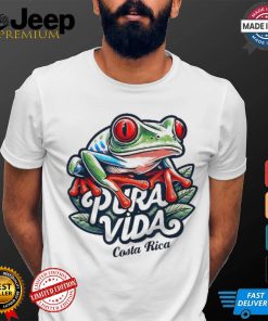 Official Pura vida Costa rica red eyed tree frog T shirt