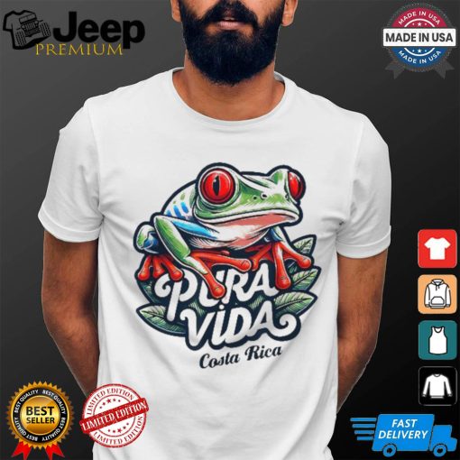 Official Pura vida Costa rica red eyed tree frog T shirt