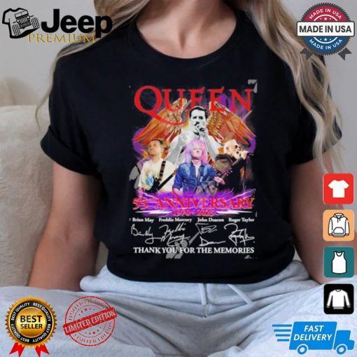 Official Queen 55th Anniversary 1970 – 2025 Thank You For The Memories T Shirt