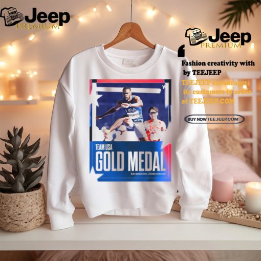 Official Rai Benjamin Team USA Gold Medal 400m Hurdles Paris Olympic 2024 Poster t shirt