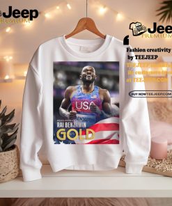 Official Rai Benjamin Team USA Gold Medal Men’s 400m Hurdles Paris Olympic 2024 Poster t shirt