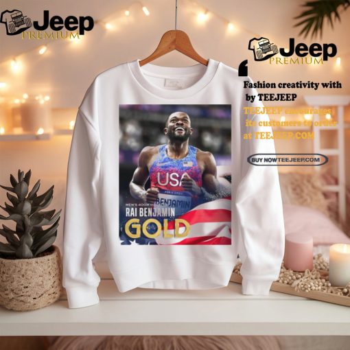 Official Rai Benjamin Team USA Gold Medal Men’s 400m Hurdles Paris Olympic 2024 Poster t shirt