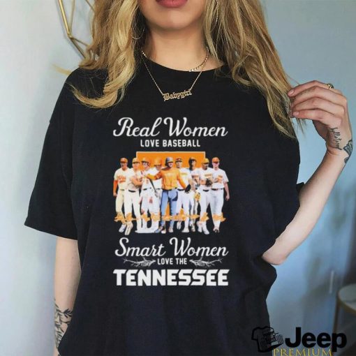 Official Real Women Love Baseball Smart Women Love The Tennessee Volunteers Signatures Shirt