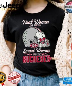 Official Real Women Love Football Smart Women Love The Ohio State Buckeyes X Snoopy Shirt