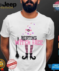 Official Resting witch face halloween broomstick T shirt