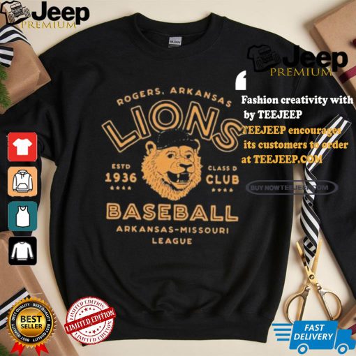 Official Rogers lions arKansas vintage defunct baseball teams T shirt