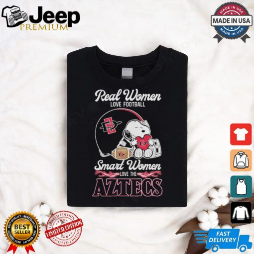 Official San Diego State Aztecs x Snoopy Real Women Love Football Smart Women Helmet 2024 Shirt