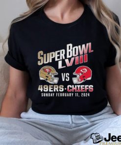 Official San Francisco 49Ers vs. Kansas City Chiefs Super Bowl LVIII 2024 Helmet Shirt