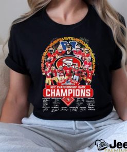 Official San Francisco 49ers 2023 2024 NFC Championship Game Champions Signatures shirt