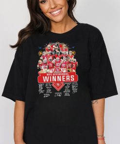 Official San francisco 49ers NFC divisional winners 2023 signatures shirt