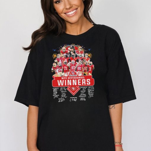 Official San francisco 49ers NFC divisional winners 2023 signatures shirt
