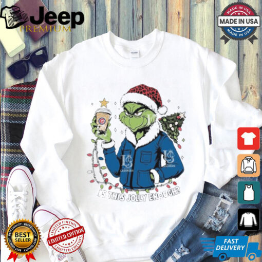 Official Santa Grinch Chicago Cubs Is This jolly Enough Merry Christmas shirt