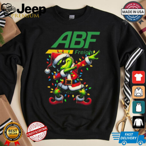 Official Santa Grinch Dabbing ABF Freight Merry Christmas Light Shirt