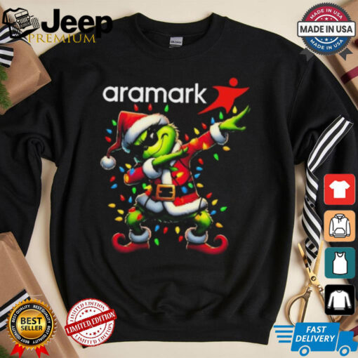 Official Santa Grinch Dabbing Aramark Merry Christmas Light Shirt