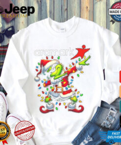 Official Santa Grinch Dabbing Aramark Merry Christmas Light Shirt