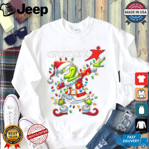 Official Santa Grinch Dabbing Aramark Merry Christmas Light Shirt