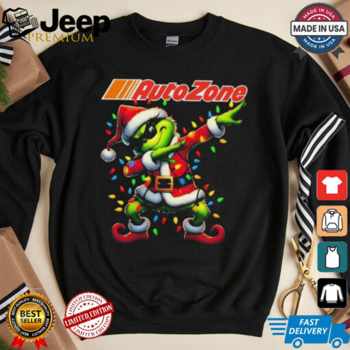 Official Santa Grinch Dabbing AutoZone Merry Christmas Light Shirt