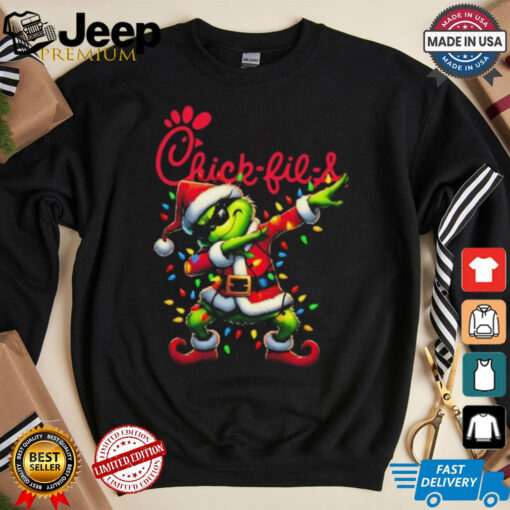 Official Santa Grinch Dabbing Chick fil A Merry Christmas Light Shirt