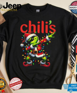 Official Santa Grinch Dabbing Chili’s Merry Christmas Light Shirt