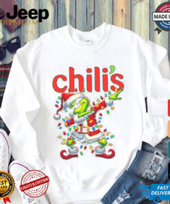 Official Santa Grinch Dabbing Chili’s Merry Christmas Light Shirt