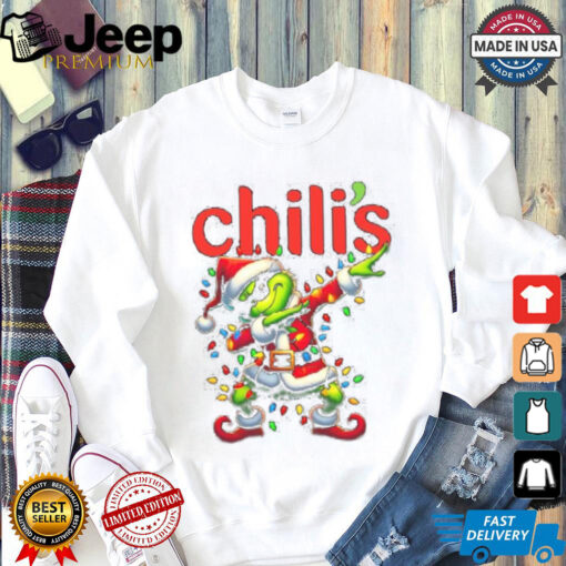 Official Santa Grinch Dabbing Chili’s Merry Christmas Light Shirt