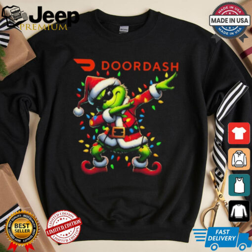 Official Santa Grinch Dabbing DoorDash Merry Christmas Light Shirt