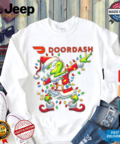 Official Santa Grinch Dabbing DoorDash Merry Christmas Light Shirt