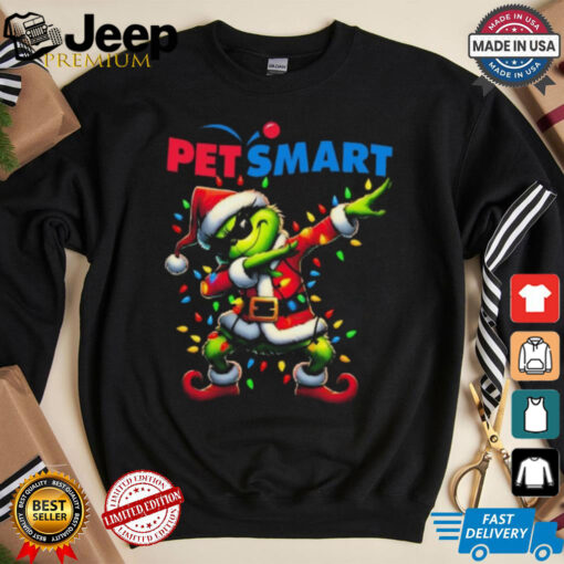 Official Santa Grinch Dabbing PetSmart Merry Christmas Light Shirt