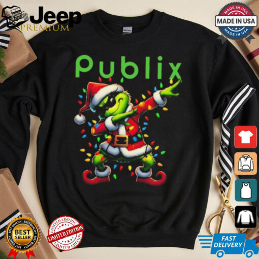 Official Santa Grinch Dabbing Publix Merry Christmas Light Shirt