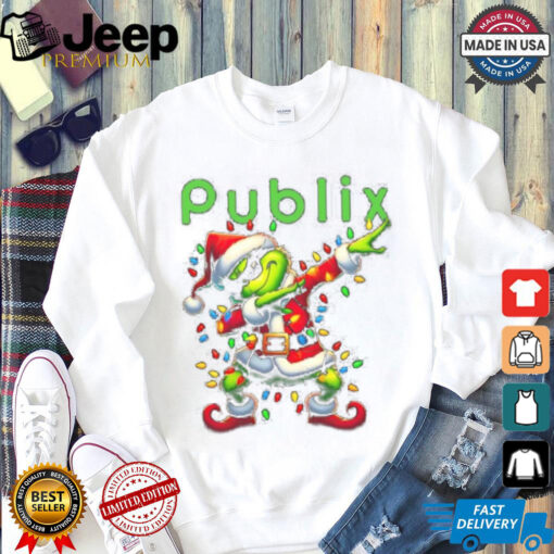 Official Santa Grinch Dabbing Publix Merry Christmas Light Shirt