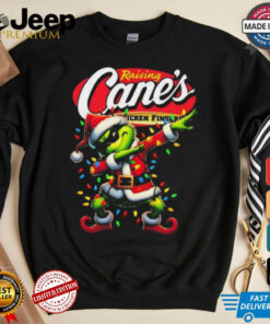 Official Santa Grinch Dabbing Raising Cane’s Chicken Fingers Merry Christmas Light Shirt