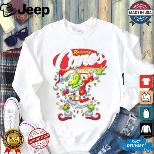 Official Santa Grinch Dabbing Raising Cane’s Chicken Fingers Merry Christmas Light Shirt