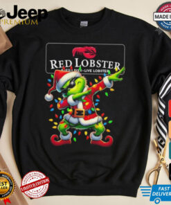 Official Santa Grinch Dabbing Red Lobster Merry Christmas Light Shirt