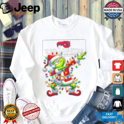 Official Santa Grinch Dabbing Red Lobster Merry Christmas Light Shirt