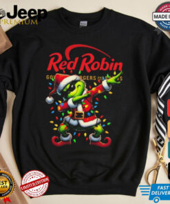 Official Santa Grinch Dabbing Red Robin Merry Christmas Light Shirt