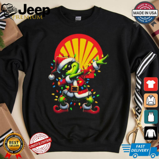 Official Santa Grinch Dabbing Shell Merry Christmas Light Shirt