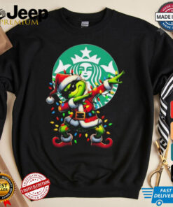 Official Santa Grinch Dabbing Starbucks Merry Christmas Light Shirt