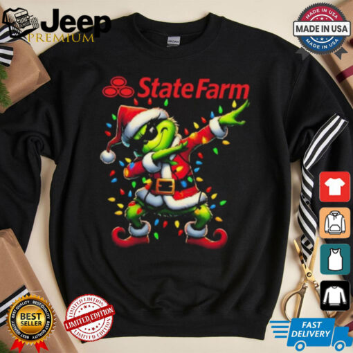 Official Santa Grinch Dabbing State Farm Merry Christmas Light Shirt