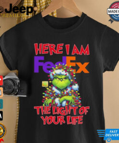 Official Santa Grinch Here I Am FedEx The Light Of Your Life Christmas Light shirt