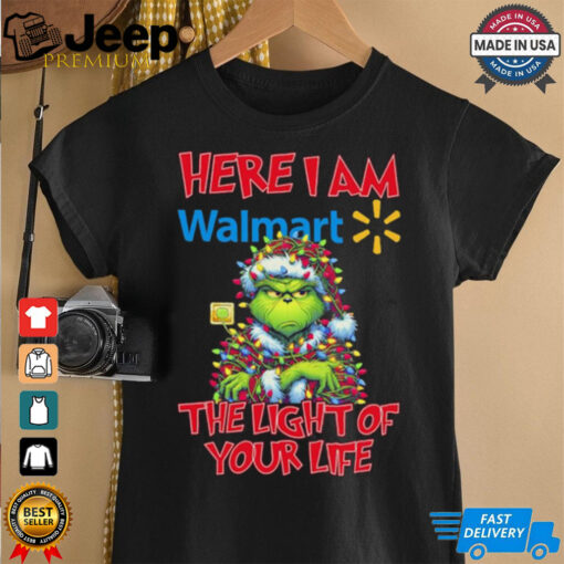 Official Santa Grinch Here I Am Walmart The Light Of Your Life Christmas Light shirt